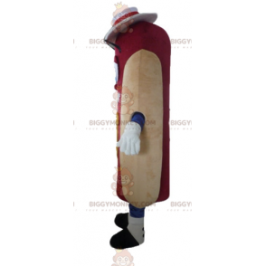 Χαριτωμένη και πολύχρωμη στολή μασκότ BIGGYMONKEY™ Giant Hot Dog με καπέλο - Μασκότ τροφίμων - BiggyMonkey.com