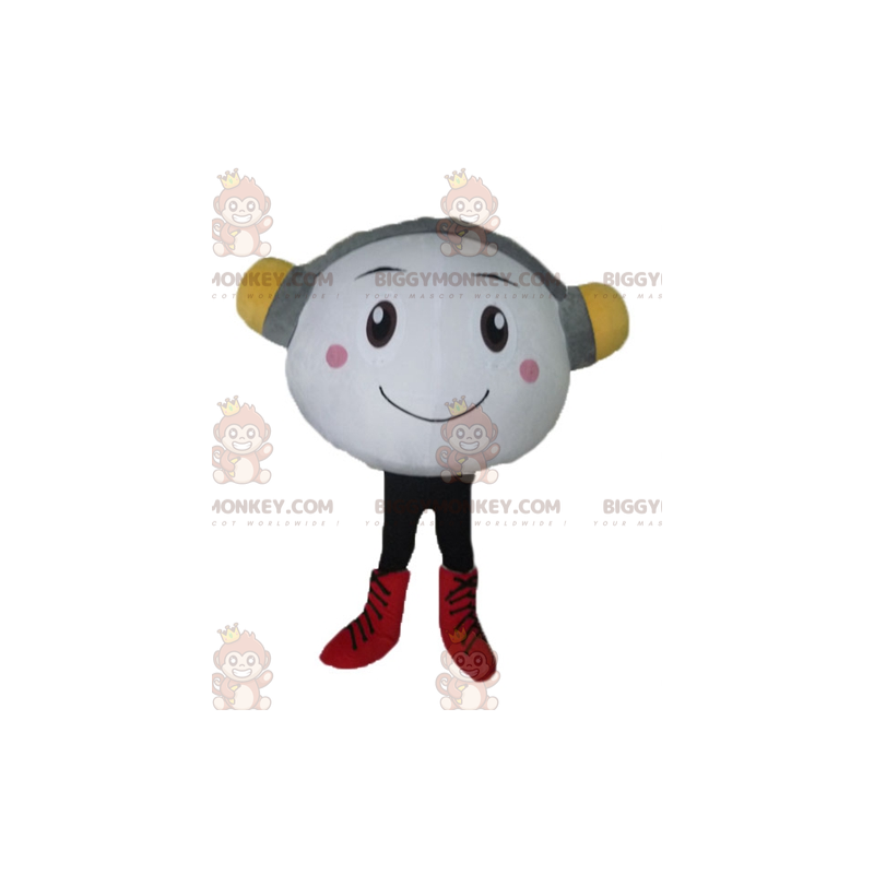 Fantasia de mascote BIGGYMONKEY™ muito sorridente boneco de Fantasia de mascote BIGGYMONKEY™ muito sorridente boneco de