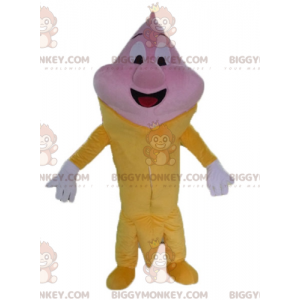 Costume de mascotte BIGGYMONKEY™ de cornet de glace géant rose