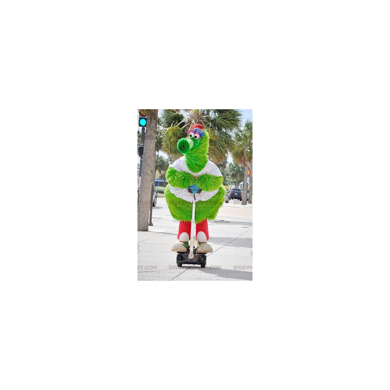 Costume de mascotte BIGGYMONKEY™ de gros oiseau vert poilu - Costume de mascotte BIGGYMONKEY™ de gros oiseau vert poilu -