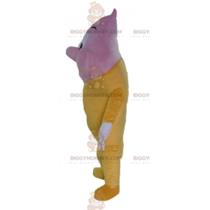 Traje de mascote gigante rosa e amarelo de casquinha de sorvete