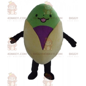 BIGGYMONKEY™ giant beige purple and green pistachio mascot
