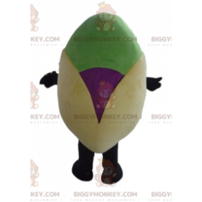 BIGGYMONKEY™ giant beige purple and green pistachio mascot