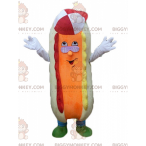Costume de mascotte BIGGYMONKEY™ de hot-dog beige et orange