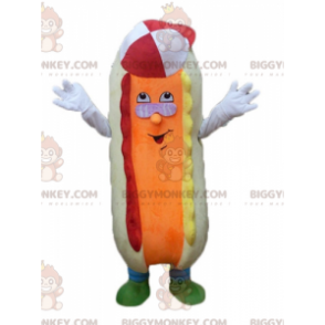 Kleurrijk en grappig beige en oranje hotdog BIGGYMONKEY™