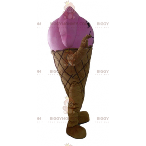 Brown and Pink Giant Ice Cream Cone BIGGYMONKEY™ Mascot Costume
