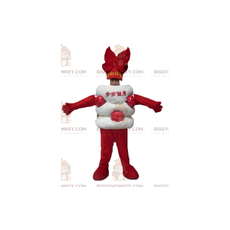 Costume de mascotte BIGGYMONKEY™ de bonbon asiatique blanc et Costume de mascotte BIGGYMONKEY™ de bonbon asiatique blanc et