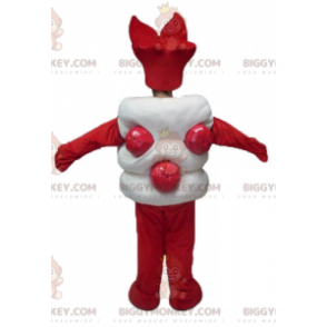 Jättevitt och rött asiatiskt godis BIGGYMONKEY™ maskotdräkt - Matmaskot - BIGGYMONKEY_03758 - BiggyMonkey.com