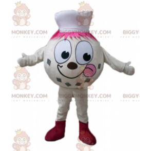 Traje de mascote homem bola de sorvete bege BIGGYMONKEY™ com chapéu - Mascotes humanas - BIGGYMONKEY_03760 - BiggyMonkey.com