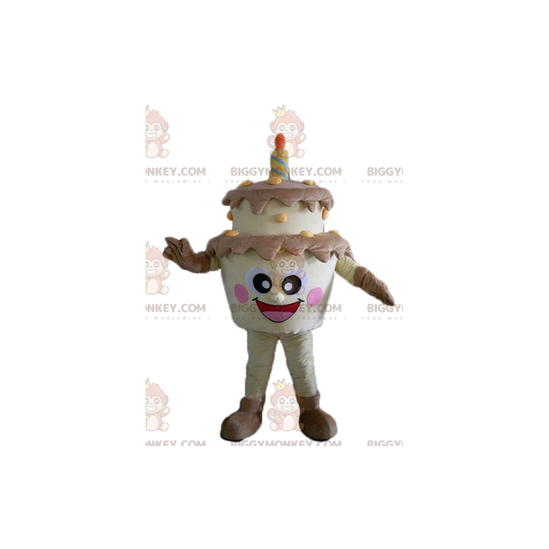 Bruine en gele gigantische verjaardagstaart BIGGYMONKEY™ Bruine en gele gigantische verjaardagstaart BIGGYMONKEY™