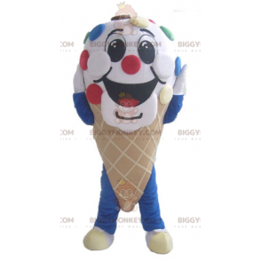 BIGGYMONKEY™ Gigantisch ijshoornmascottekostuum met smarties -