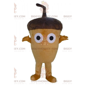 Very original and funny brown giant acorn BIGGYMONKEY™ mascot