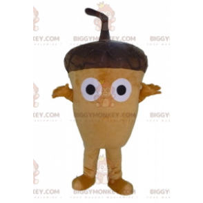 Very original and funny brown giant acorn BIGGYMONKEY™ mascot