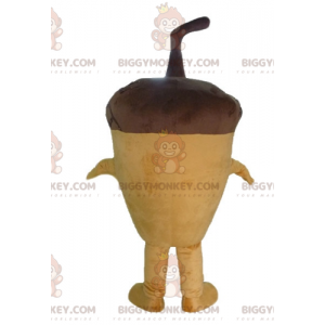 Traje de mascote BIGGYMONKEY™ de bolota gigante marrom muito