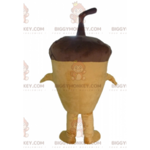 Very original and funny brown giant acorn BIGGYMONKEY™ mascot