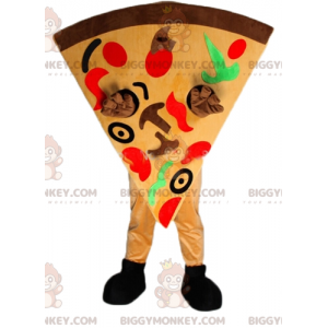 Πολύχρωμη στολή μασκότ BIGGYMONKEY™ Giant Pizza Slice - Μασκότ τροφίμων - BIGGYMONKEY_03766 - BiggyMonkey.com