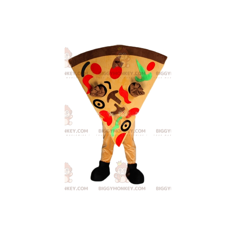 Costume da mascotte BIGGYMONKEY™ con fetta di pizza gigante Costume da mascotte BIGGYMONKEY™ con fetta di pizza gigante
