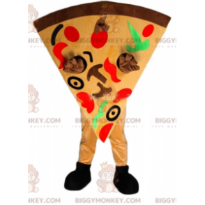 Very Colorful Giant Pizza Slice BIGGYMONKEY™ Mascot Costume -