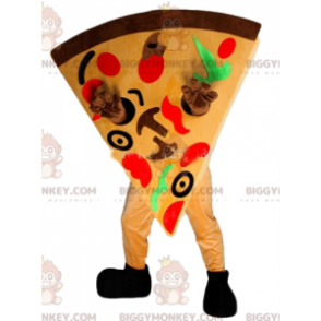 Very Colorful Giant Pizza Slice BIGGYMONKEY™ Mascot Costume -