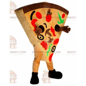 Very Colorful Giant Pizza Slice BIGGYMONKEY™ Mascot Costume -