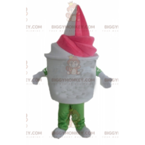 Giant Vanilla-Strawberry Ice Cream Tub BIGGYMONKEY™ Mascot