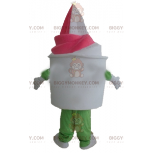Giant Vanilla-Strawberry Ice Cream Tub BIGGYMONKEY™ Mascot