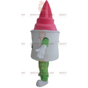 Giant Vanilla-Strawberry Ice Cream Tub BIGGYMONKEY™ Mascot