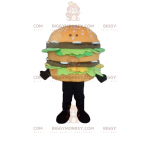 Velmi realistický a chutný kostým maskota obřího hamburgera