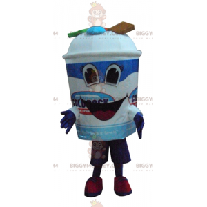 Costume de mascotte BIGGYMONKEY™ de pot de glace géant bleu et