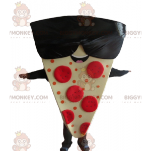Kæmpe pizzaskive BIGGYMONKEY™ maskotkostume med solbriller -
