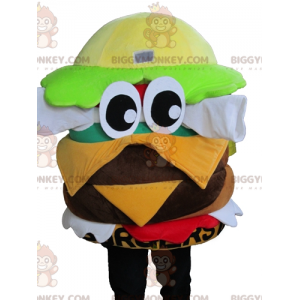 Costume de mascotte BIGGYMONKEY™ de hamburger géant très coloré