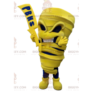 Costume de mascotte BIGGYMONKEY™ de momie jaune et bleue avec