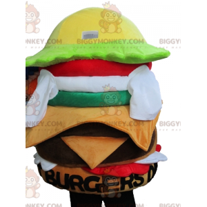 Kostým maskota BIGGYMONKEY™ Velmi barevný obří burger s velkýma