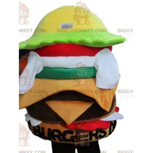 Kostým maskota BIGGYMONKEY™ Velmi barevný obří burger s velkýma