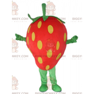 Costume de mascotte BIGGYMONKEY™ de fraise géante rouge jaune