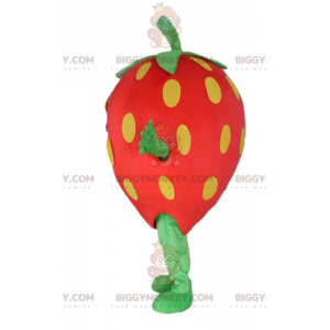 Costume da mascotte gigante rosso giallo e verde fragola