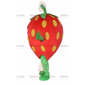 Costume de mascotte BIGGYMONKEY™ de fraise géante rouge jaune