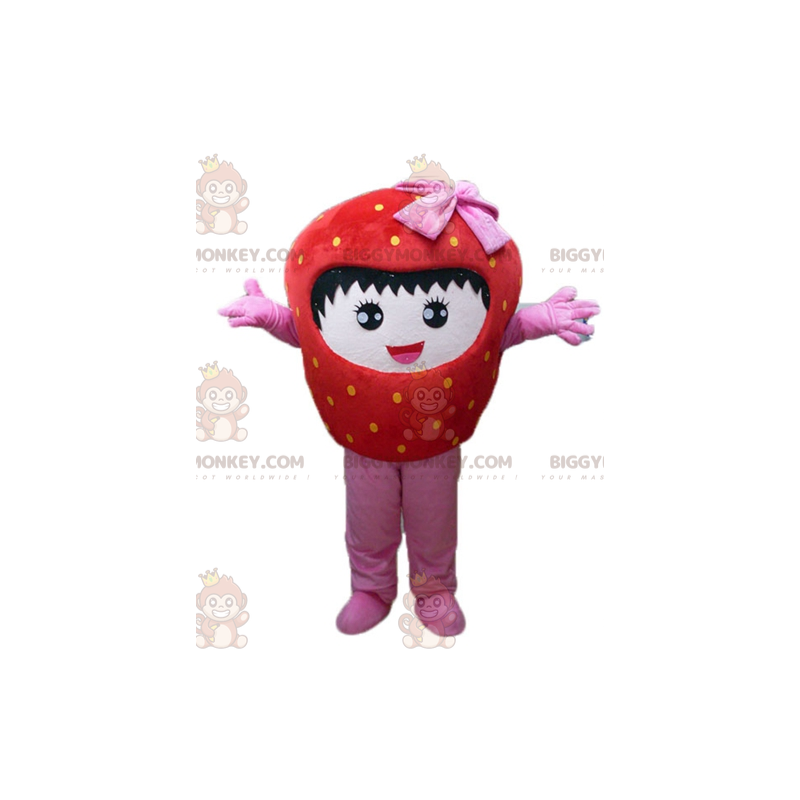 Disfraz de mascota BIGGYMONKEY™ de fresa roja y rosa gigante