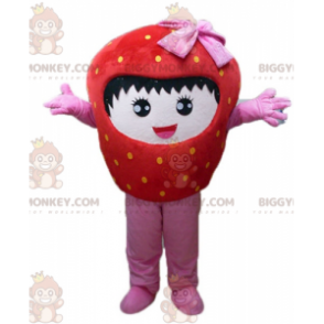 Disfraz de mascota BIGGYMONKEY™ de fresa roja y rosa gigante