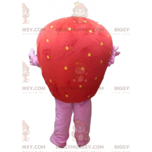 Costume da mascotte BIGGYMONKEY™ fragola rossa e rosa gigante