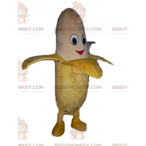 BIGGYMONKEY™ Costume mascotte banana sorridente gigante giallo