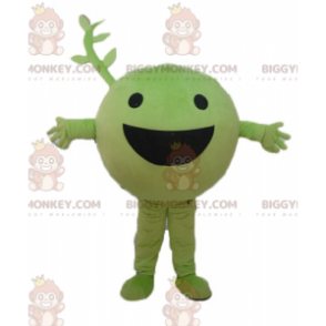Molto sorridente verde verdura frutta pisello costume mascotte