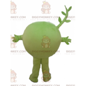 Molto sorridente verde verdura frutta pisello costume mascotte