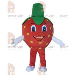 Costume da mascotte gigante rosso giallo e verde fragola