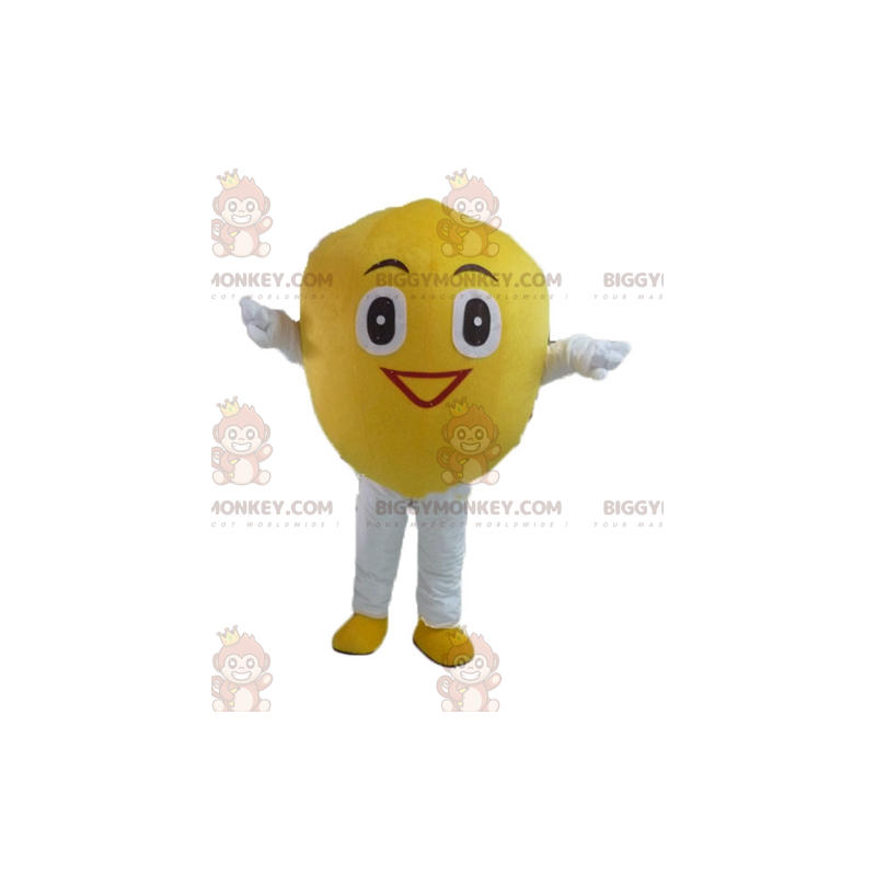 Traje de mascote BIGGYMONKEY™ de limão gigante sorridente –