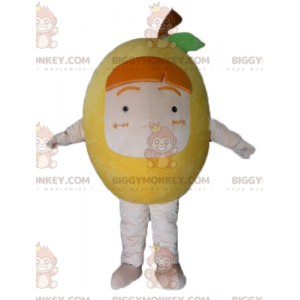 BIGGYMONKEY™-Maskottchen-Kostüm mit Riesen-Birnen-Gelb-Zitrone