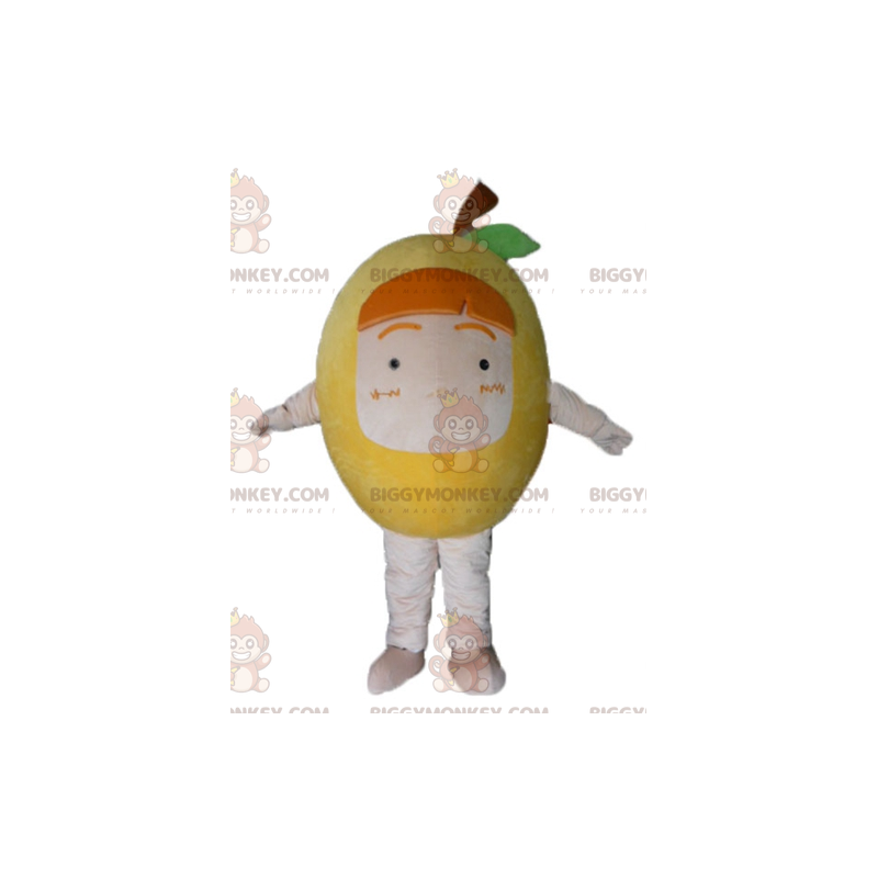 Disfraz de mascota de BIGGYMONKEY™ amarillo limón pera gigante