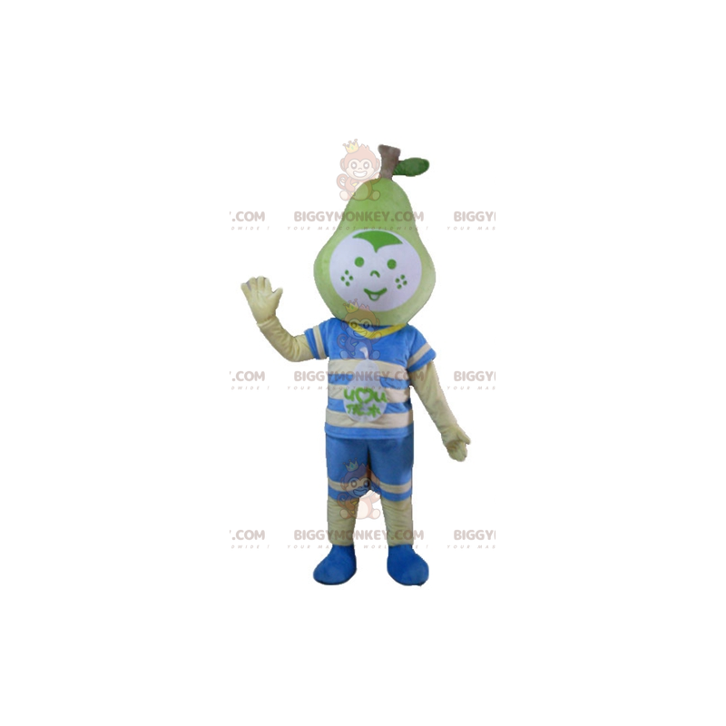 Fantasia de mascote de menino BIGGYMONKEY™ com cabeça de pêra – Fantasia de mascote de menino BIGGYMONKEY™ com cabeça de pêra –