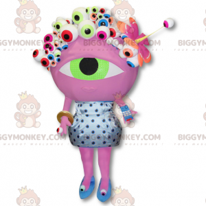 Numericable Alien BIGGYMONKEY™ Mascot Costume - Pink Big Eye