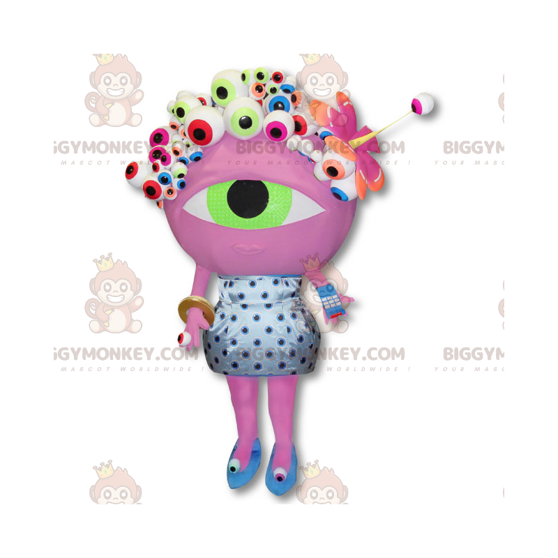 Numerischer Alien BIGGYMONKEY™ Maskottchen-Kostüm – Pink Big